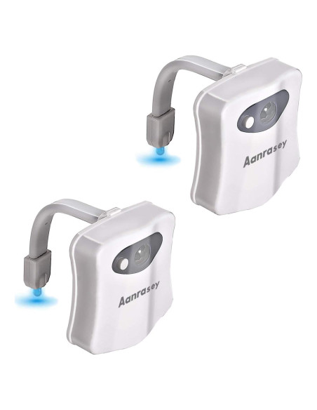 Luz Nocturna para Inodoro Aanrasey LED 8 Colores Sensor Movimiento