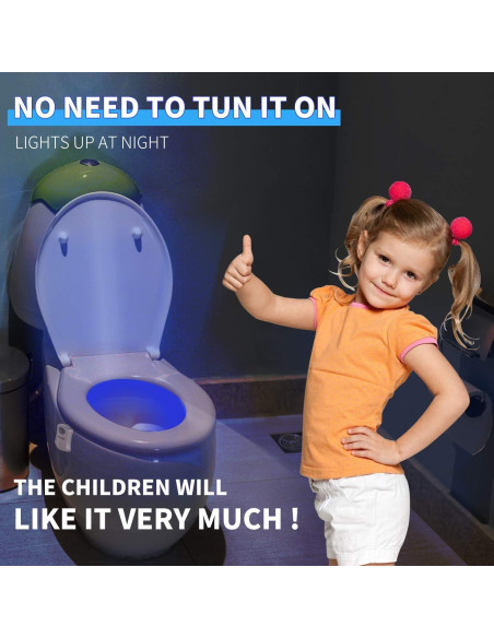 Luz Nocturna para Inodoro Aanrasey LED 8 Colores Sensor Movimiento