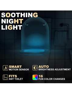 Luz de Inodoro LED MIEFL con Sensor de Movimiento 16 Colores 2