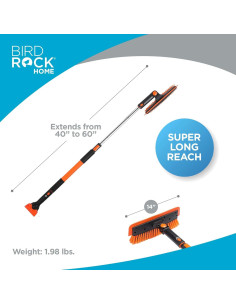 Cepillo de Nieve Extensible BIRDROCK HOME 60" con Raspador 2