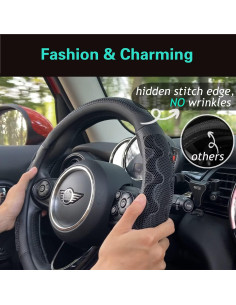 Funda de Volante PINCTROT Antideslizante Universal 37-38 cm Negro 2