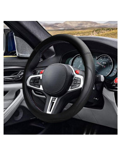 Cubierta de Volante de Coche Lainloy 14.5-15" Cuero Antideslizante