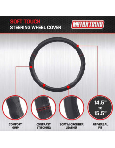 Cubierta de Volante de Cuero Sintético Motor Trend 38.1 cm 2