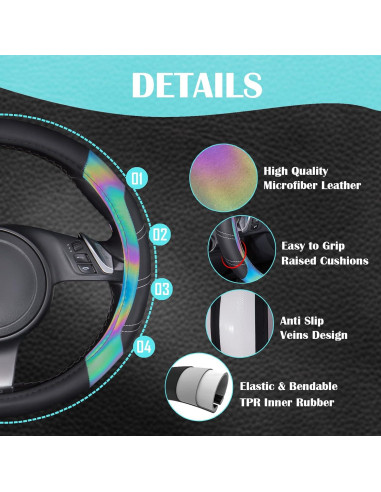 Cubierta de Volante de Cuero Microfibra CAR PASS 37-39 cm Antideslizante