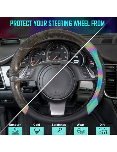Cubierta de Volante de Cuero Microfibra CAR PASS 37-39 cm Antideslizante