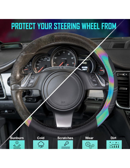 Cubierta de Volante de Cuero Microfibra CAR PASS 37-39 cm Antideslizante