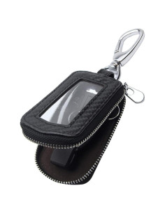 Funda de Llave de Coche Universal de Cuero Genuino Negra
