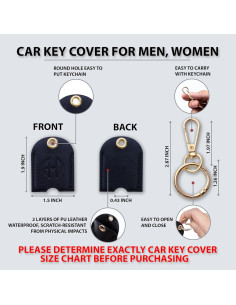 Funda de Llaves de Cuero PU Anhbkar - Pequeña Negra 4.8x3.8 cm 2