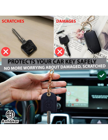 Funda de Llaves de Cuero PU Anhbkar - Pequeña Negra 4.8x3.8 cm