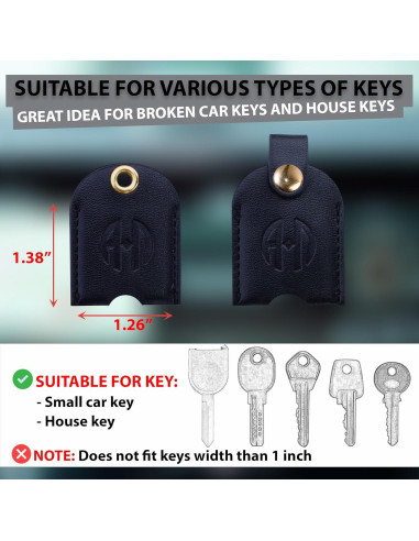 Funda de Llaves de Cuero PU Anhbkar - Pequeña Negra 4.8x3.8 cm