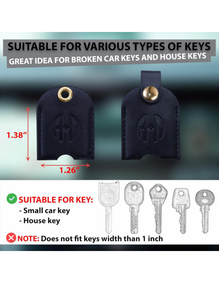 Funda de Llaves de Cuero PU Anhbkar - Pequeña Negra 4.8x3.8 cm