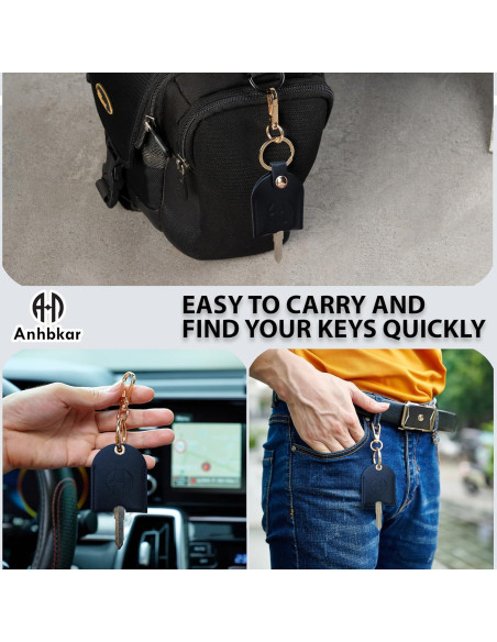 Funda de Llaves de Cuero PU Anhbkar - Pequeña Negra 4.8x3.8 cm