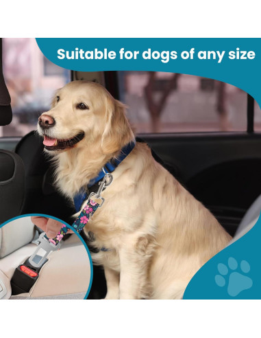 Cinturón de Seguridad Ajustable para Mascotas HCYPCV Floral