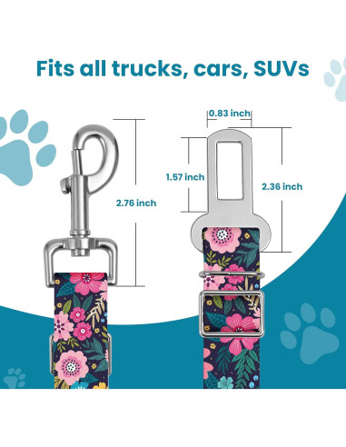 Cinturón de Seguridad Ajustable para Mascotas HCYPCV Floral