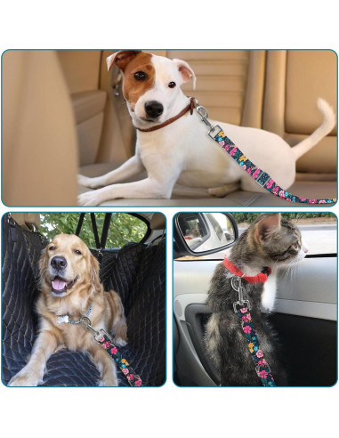 Cinturón de Seguridad Ajustable para Mascotas HCYPCV Floral