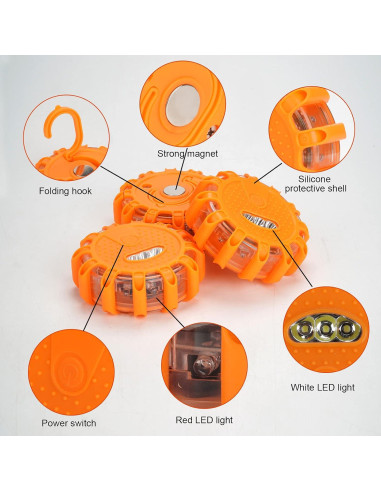 Kit de luces de advertencia LED HEIGPAN GP906, 6 unidades