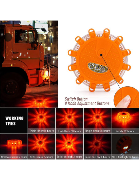 Kit de luces de advertencia LED HEIGPAN GP906, 6 unidades