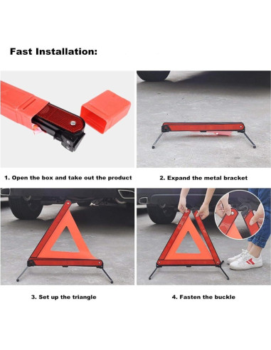 Kit de Triángulo de Seguridad Aikko 3 Piezas Reflectantes