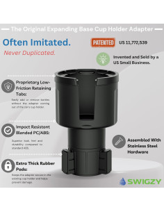 Expansor de Soporte para Taza de Auto Swigzy Negro Ajustable 2