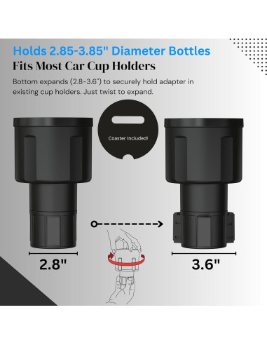 Expansor de Soporte para Taza de Auto Swigzy Negro Ajustable