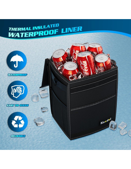 Basurero de Coche K KNODEL 2 Galones Impermeable Negro