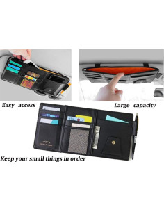 Organizador de Visera de Coche SEMBEM Negro con Múltiples Bolsillos 2