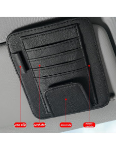 Organizador de Visera de Auto AWinjoy Negro Multifuncional 2