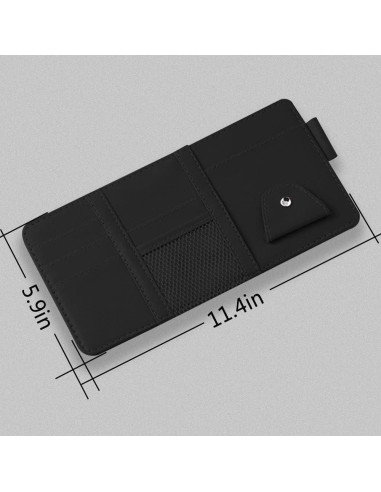 Organizador de Visera de Sol DWARFOO Negro con Múltiples Bolsillos