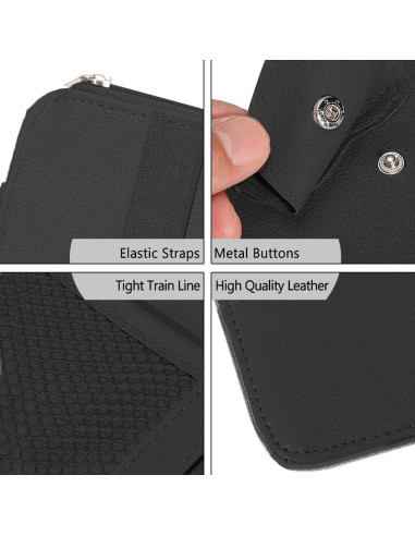 Organizador de Visera de Sol DWARFOO Negro con Múltiples Bolsillos