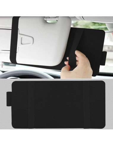 Organizador de Visera de Sol DWARFOO Negro con Múltiples Bolsillos