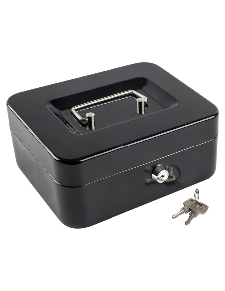 Caja de Dinero Mediana KYODOLED con Llave 20x16x9cm Negra