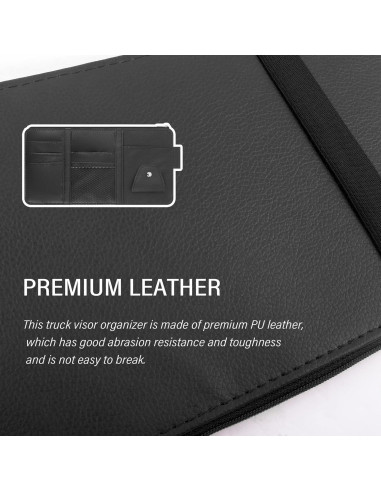 Organizador de Visera de Coche OFBAND en Cuero Sintético Negro