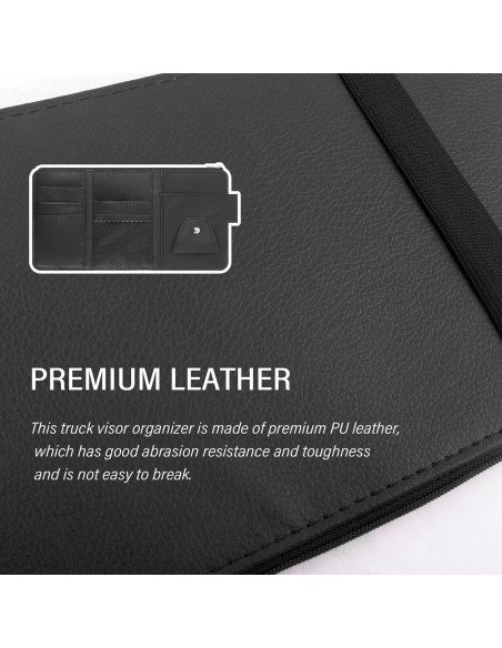 Organizador de Visera de Coche OFBAND en Cuero Sintético Negro
