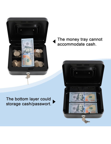 Caja de Dinero Mediana KYODOLED con Llave 20x16x9cm Negra