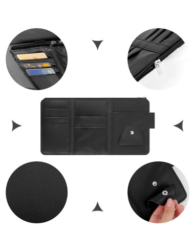 Organizador de Visera de Coche OFBAND en Cuero Sintético Negro