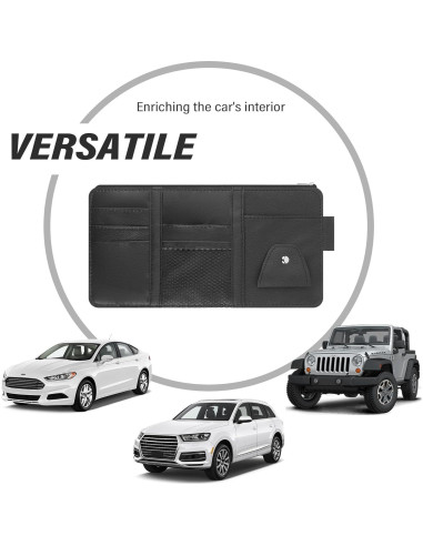 Organizador de Visera de Coche OFBAND en Cuero Sintético Negro