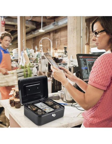 Caja de Dinero Mediana KYODOLED con Llave 20x16x9cm Negra