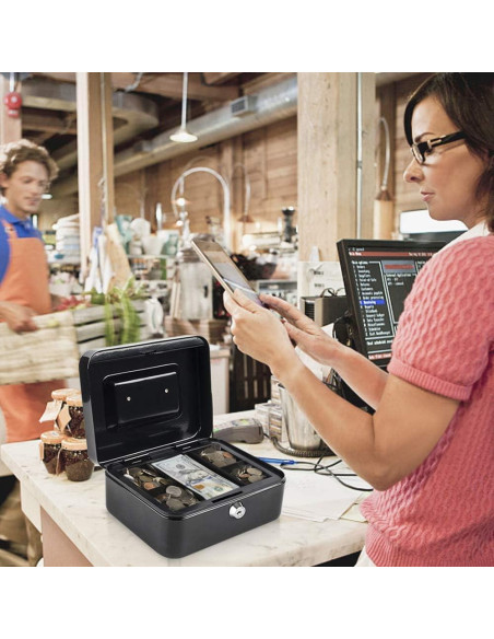 Caja de Dinero Mediana KYODOLED con Llave 20x16x9cm Negra