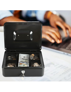 Caja de Dinero Mediana xydled de Acero con Cerradura Llave 20x16x9cm 2