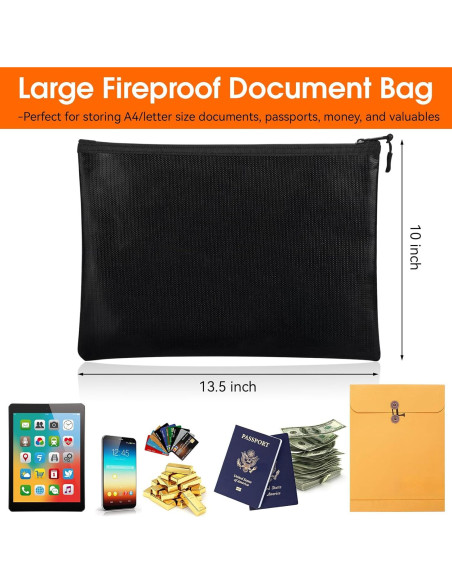Bolsa de Documentos a Prueba de Fuego Hoiny 25.4x34.3cm Impermeable