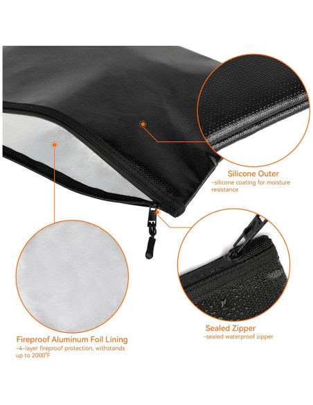 Bolsa de Documentos a Prueba de Fuego Hoiny 25.4x34.3cm Impermeable