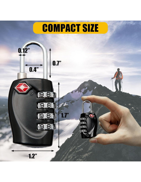2 Candados de Combinación Aprobados por TSA LAFENLIN