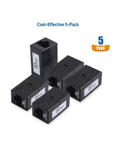 Acopladores Ethernet Cat 6 Cable Matters - Paquete de 5, Negro 2