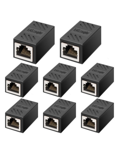 Acoplador Ethernet RJ45 Hembra a Hembra Cat7/Cat6/Cat5e - Paquete de 8