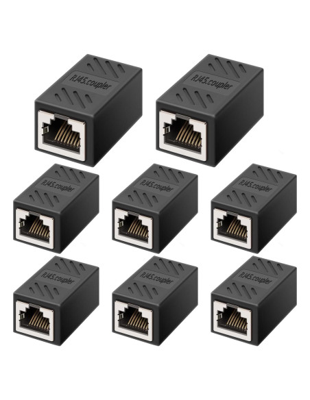 Acoplador Ethernet RJ45 Hembra a Hembra Cat7/Cat6/Cat5e - Paquete de 8