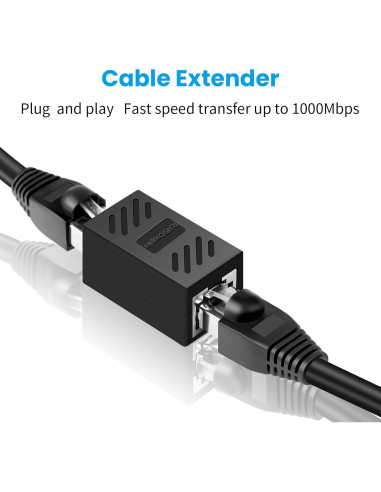 Acoplador Ethernet RJ45 Hembra a Hembra Cat7/Cat6/Cat5e - Paquete de 8