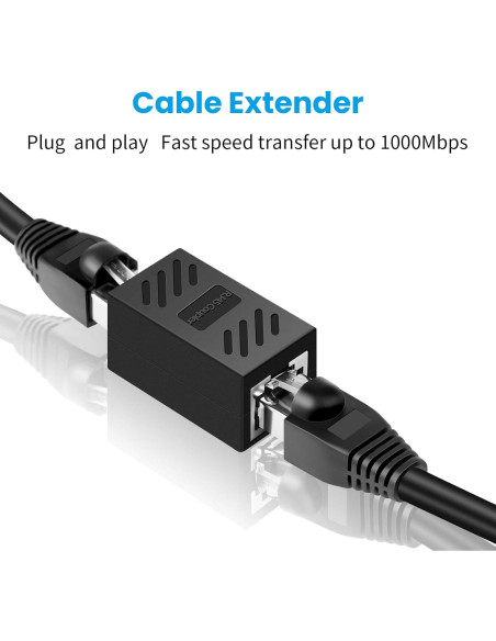 Acoplador Ethernet RJ45 Hembra a Hembra Cat7/Cat6/Cat5e - Paquete de 8