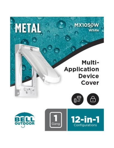 Cubierta Metálica Impermeable Hubbell-Bell MX1050W 12-en-1