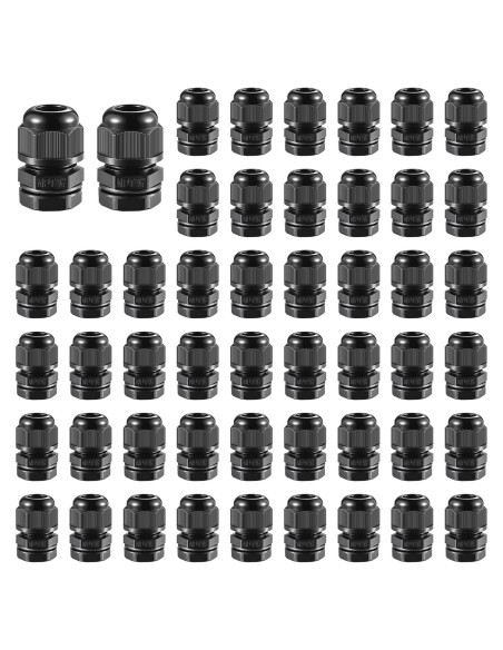 50 Juntas de Cable de Nylon IP68 RTHIEAI 3/8" a Prueba de Agua