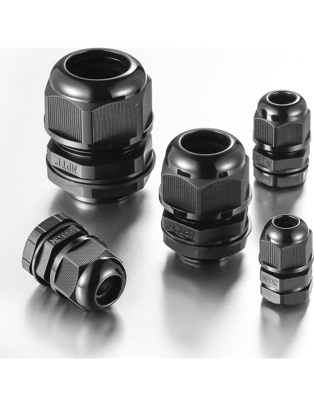 50 Juntas de Cable de Nylon IP68 RTHIEAI 3/8" a Prueba de Agua